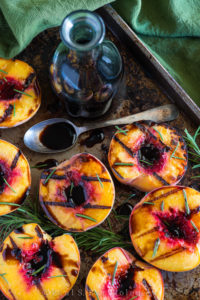 Grilled Peaches w/ Balsamic & Rosemary